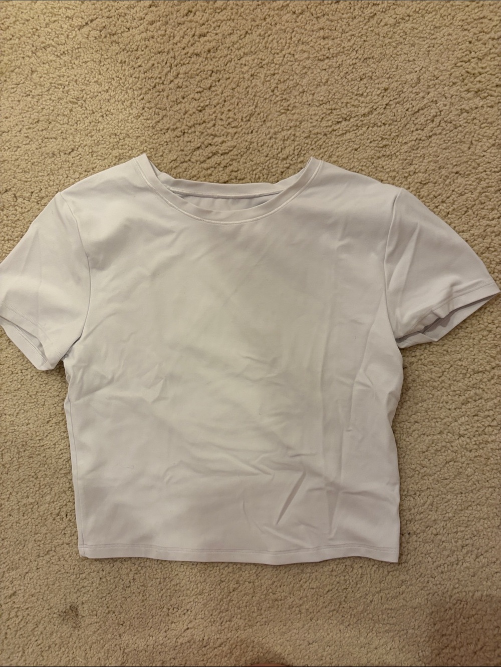 Athleta White Short-Sleeve Crew Crop Tee